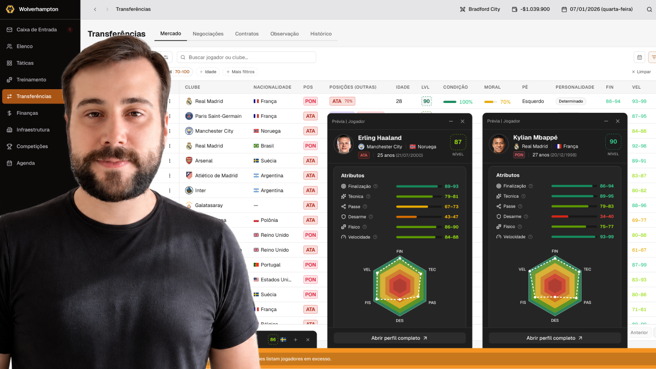 O desafio de criar a interface de um jogo manager de futebol (1)